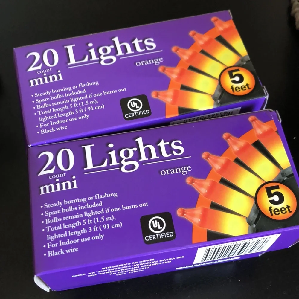 ORANGE Halloween 20 count Mini Lights